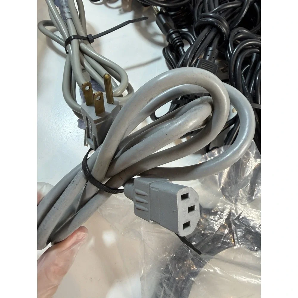 Lot of 45 3-Prong Standard PC Computer Monitor AC Power Cord Cable various size